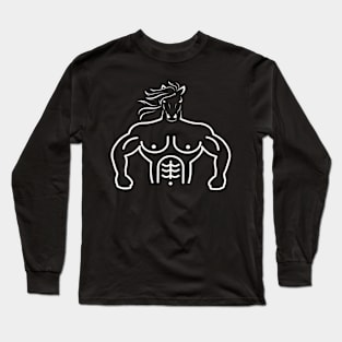 bodybuilding horse design Long Sleeve T-Shirt